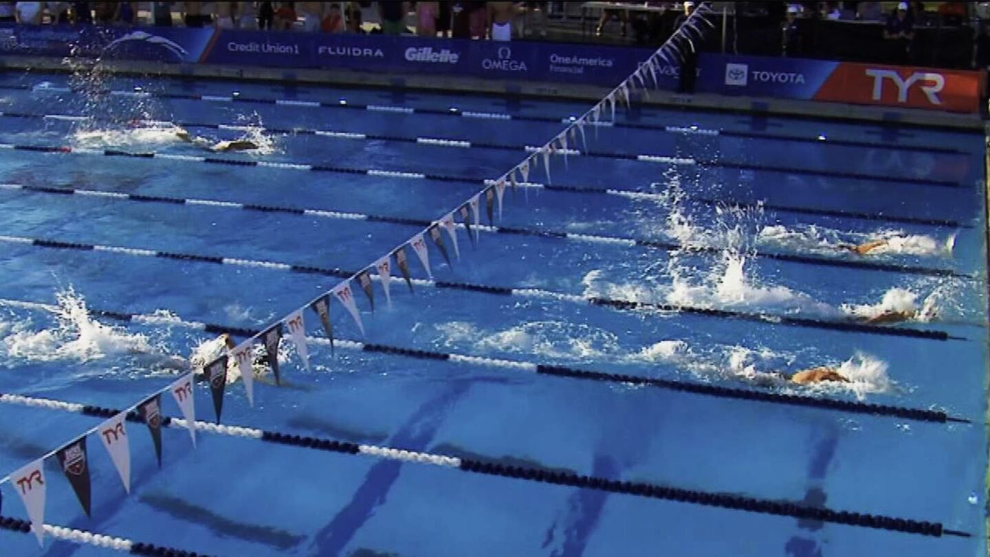 <i>NBC Olympics</i><br/>Swimmers compete in the pool during the Pro Swim Series event in Sacramento