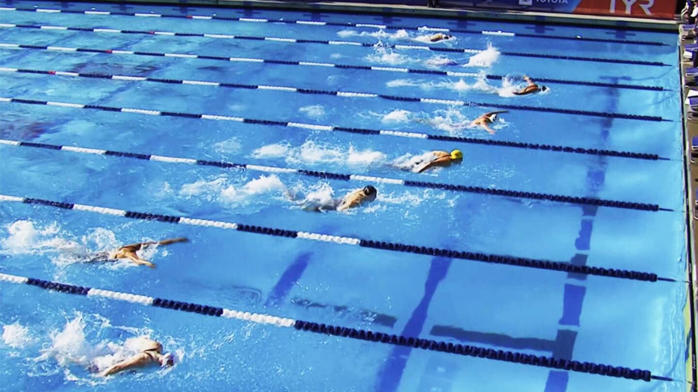 <i>NBC Olympics</i><br/>Swimmers compete in the pool during the Pro Swim Series event in Sacramento
