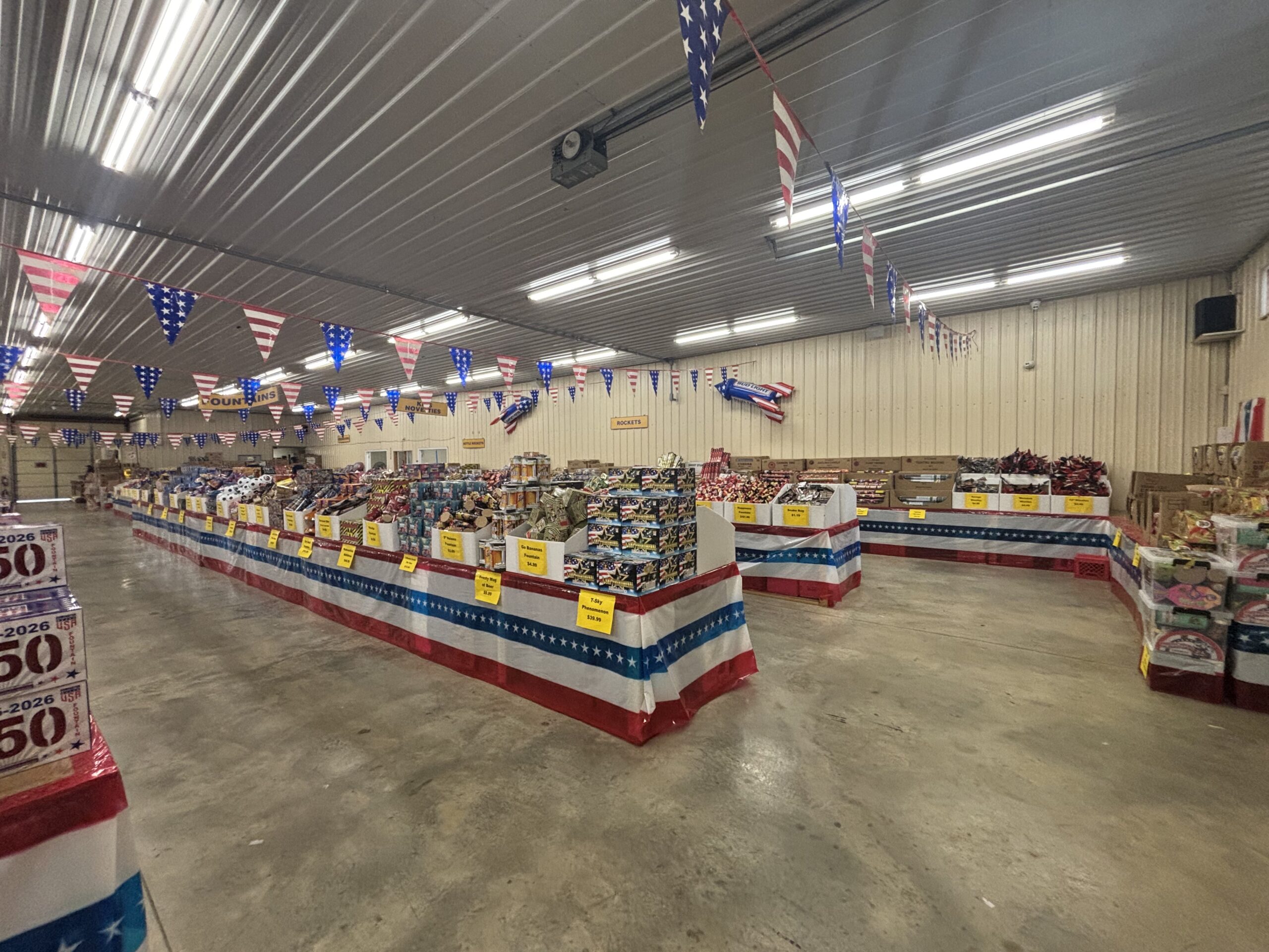 Kovac's Fireworks products on display.