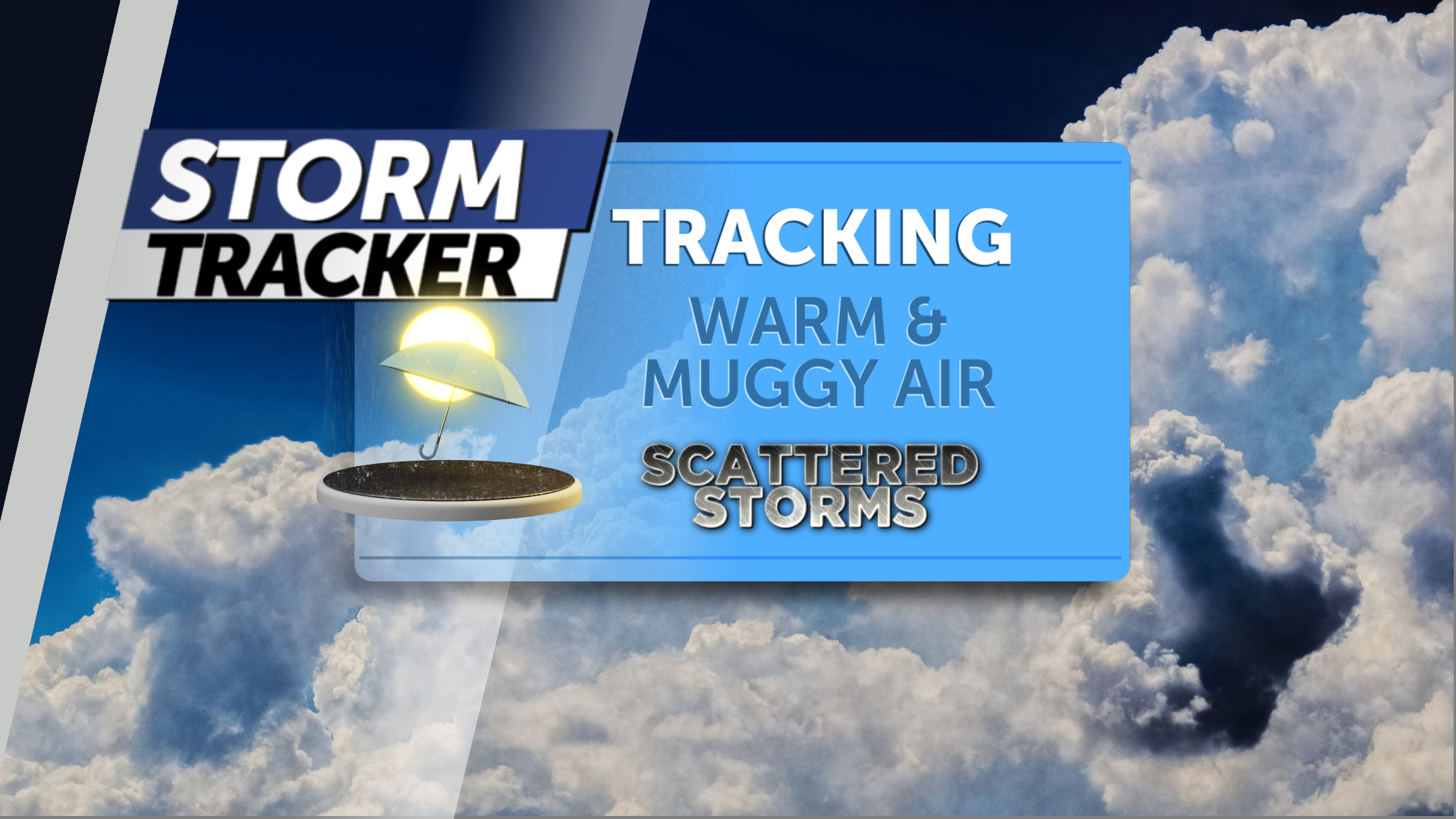 Tracking scattered t-storms, warm and muggy air