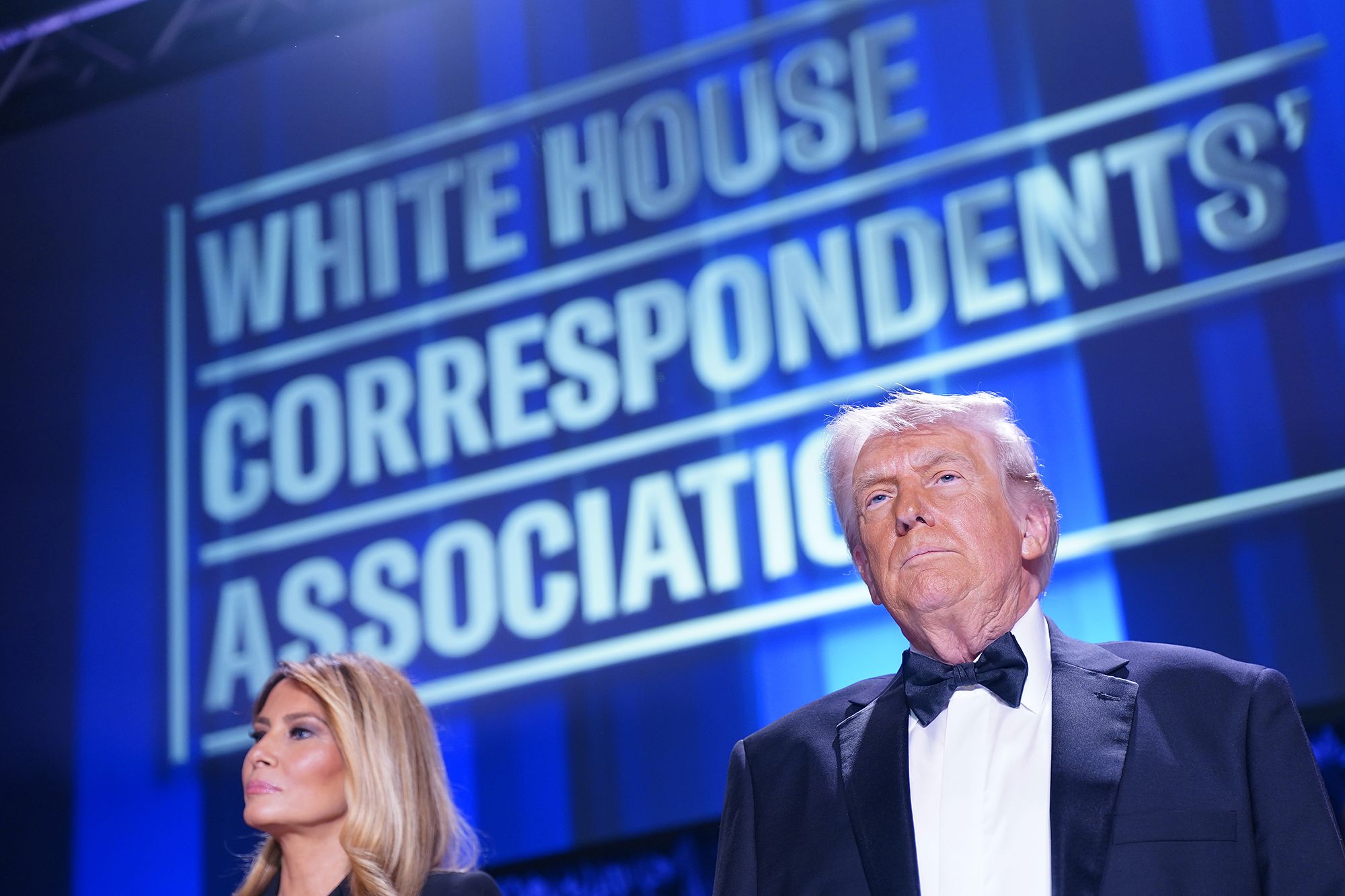 First lady Melania Trump and President Donald Trump attend the annual White House Correspondents' Association Dinner on April 25 in Washington, DC.