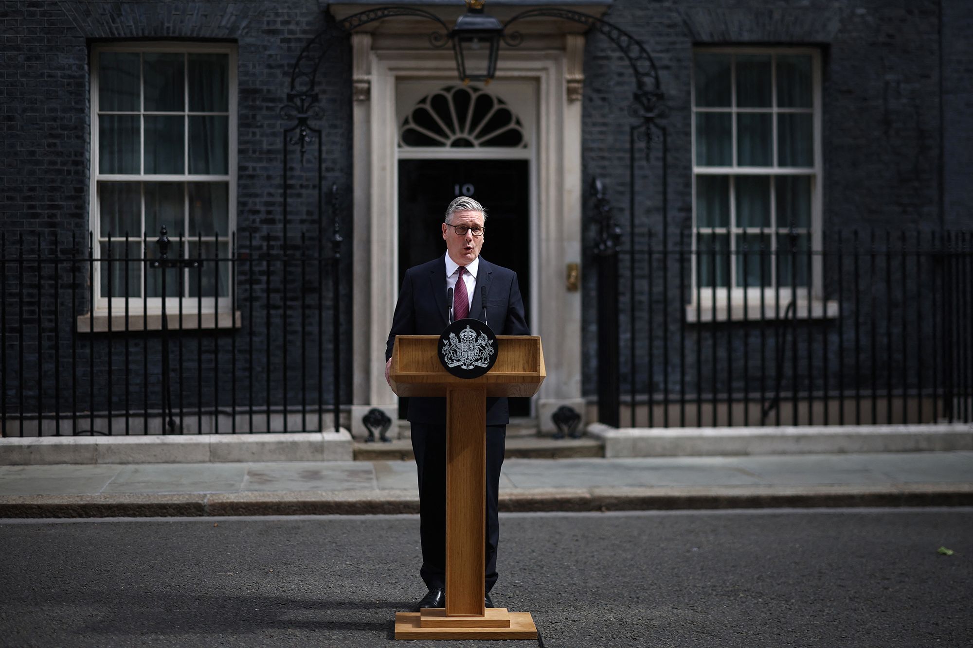 Britain's Prime Minister Keir Starmer announced his plan to step down outside 10 Downing Street in London on the morning of June 22.