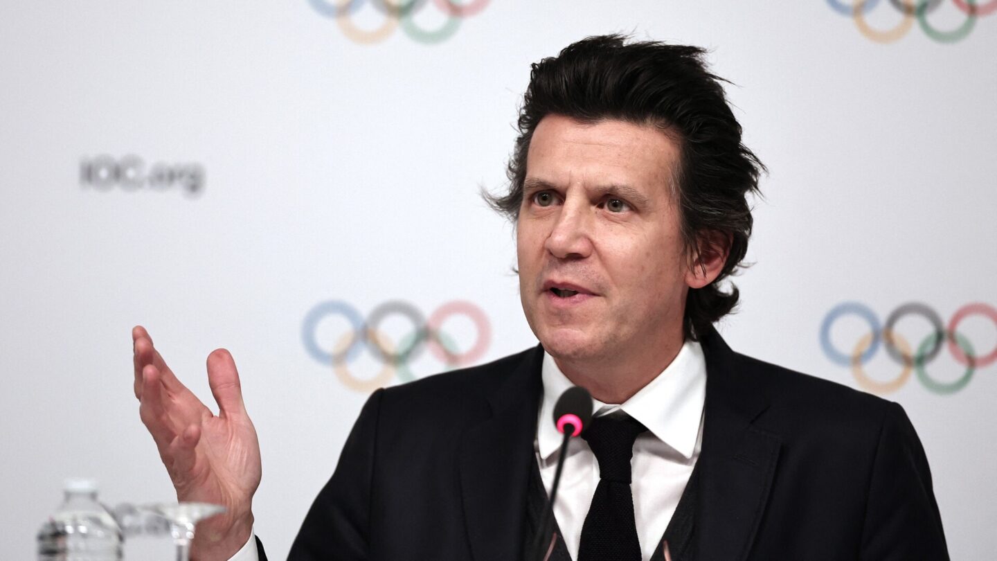 Olympic Games Executive Director Christophe Dubi answers journalists' questions during a press conference after an International Olympic Committee (IOC) Executive Board committee meeting in Paris