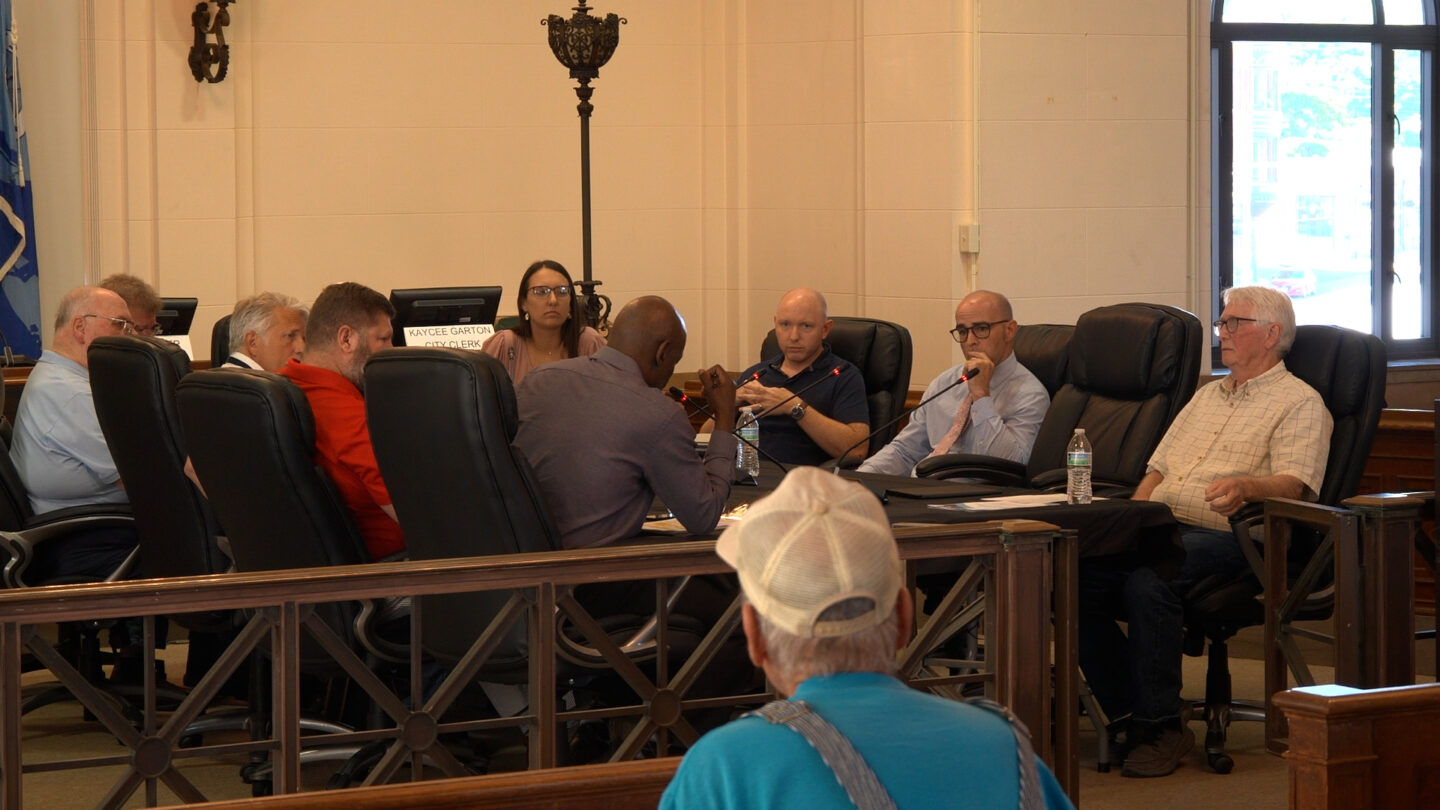 The council work session discussing data center zoning and land use policies. 