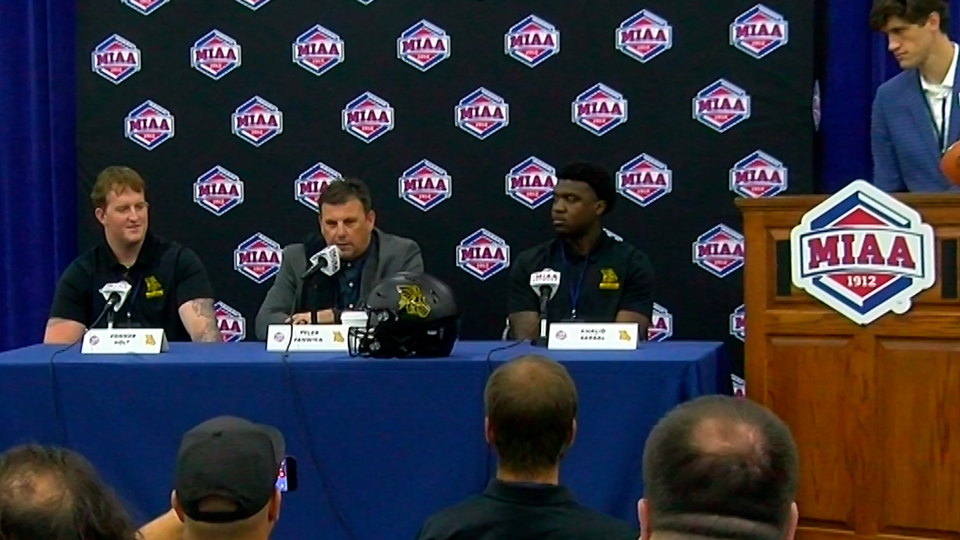 MoWest and Northwest Missouri state football teams speak at MIAA Football Media Day with new season approaching