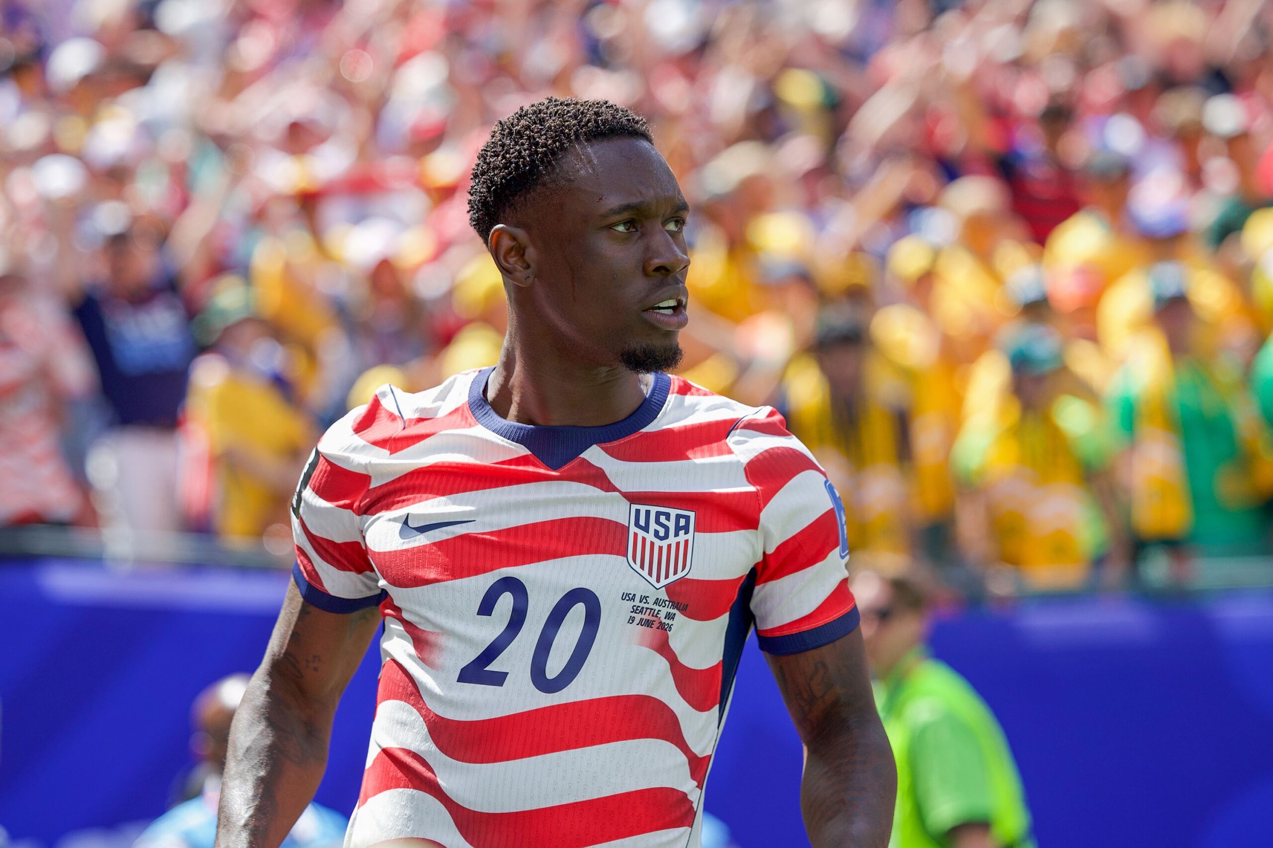 Folarin Balogun of the United States during the FIFA World Cup 2026 match against Australia on June 19.