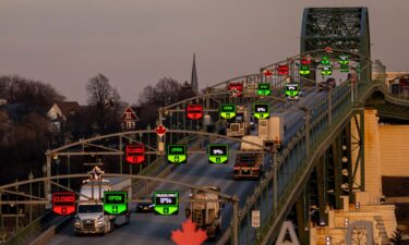 The Peace Bridge is pictured at the Canada-United States border in Ontario