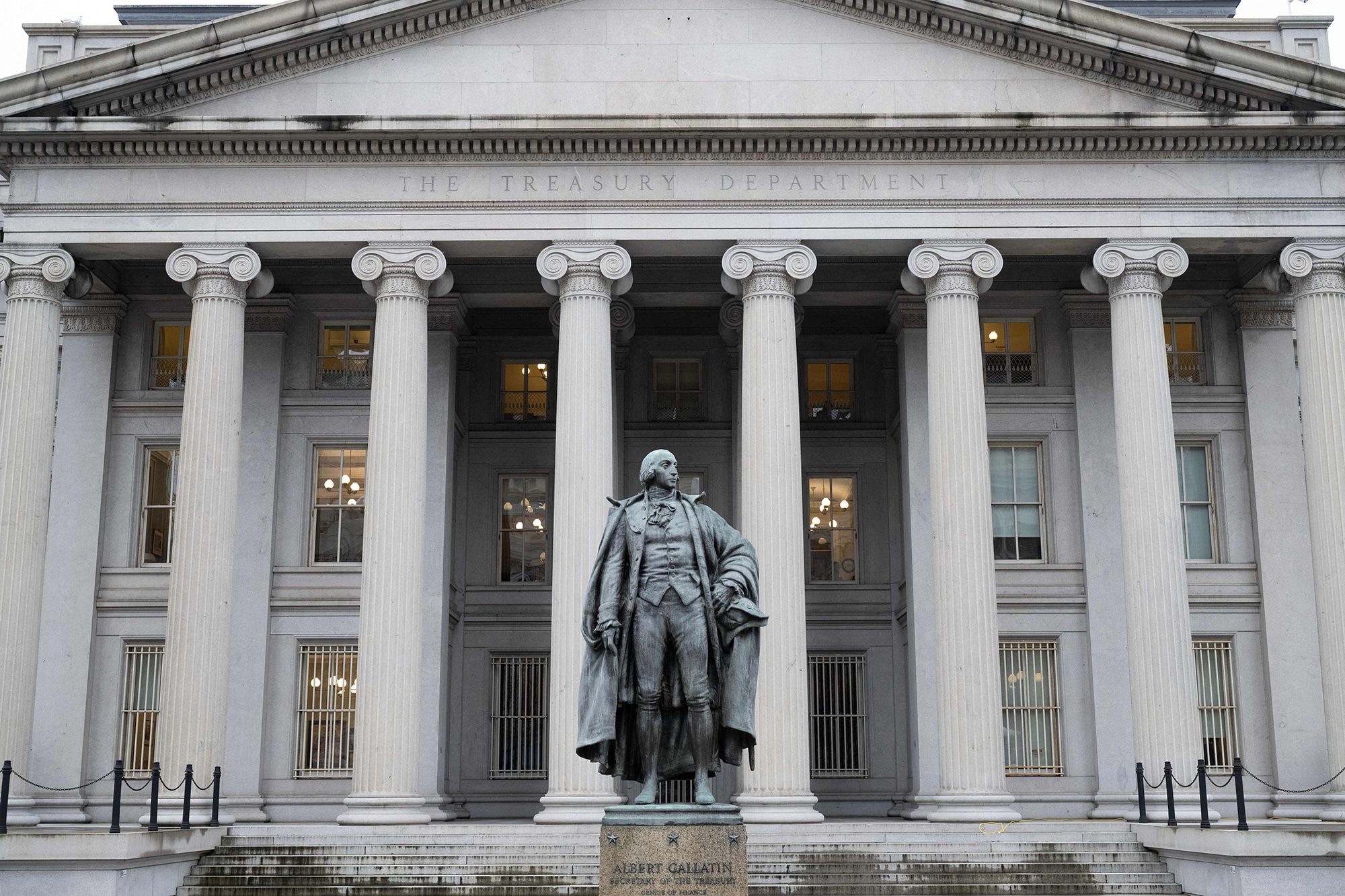 <i>Saul Loeb/AFP/Getty Images via CNN Newsource</i><br/>The US Treasury Department building is seen in Washington