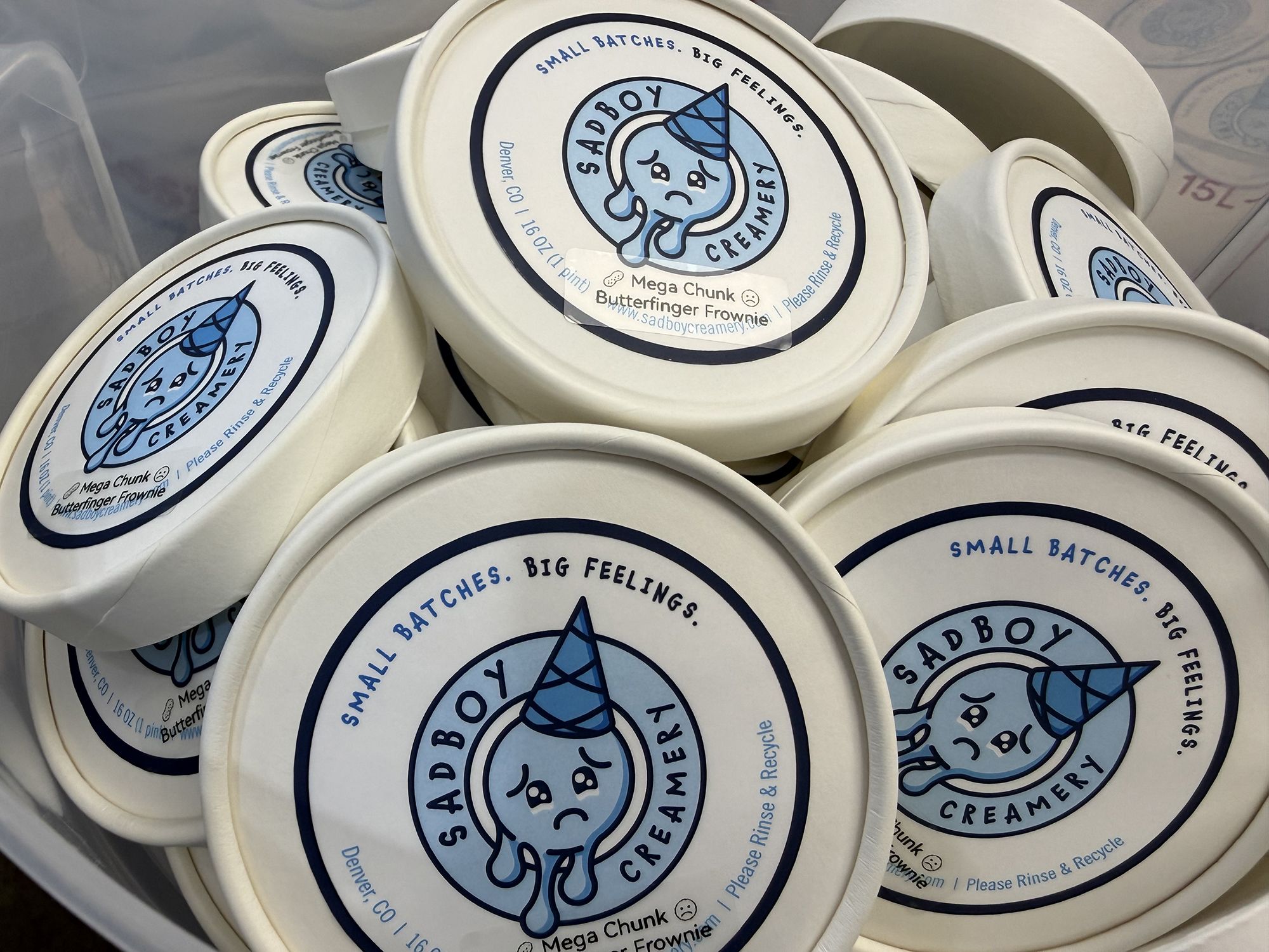 <i>Jeremy Harlan/CNN via CNN Newsource</i><br/>Sadboy Creamery ice cream pints in Denver on June 17.