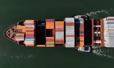 A container ship arrives at the Port of Oakland on August 1