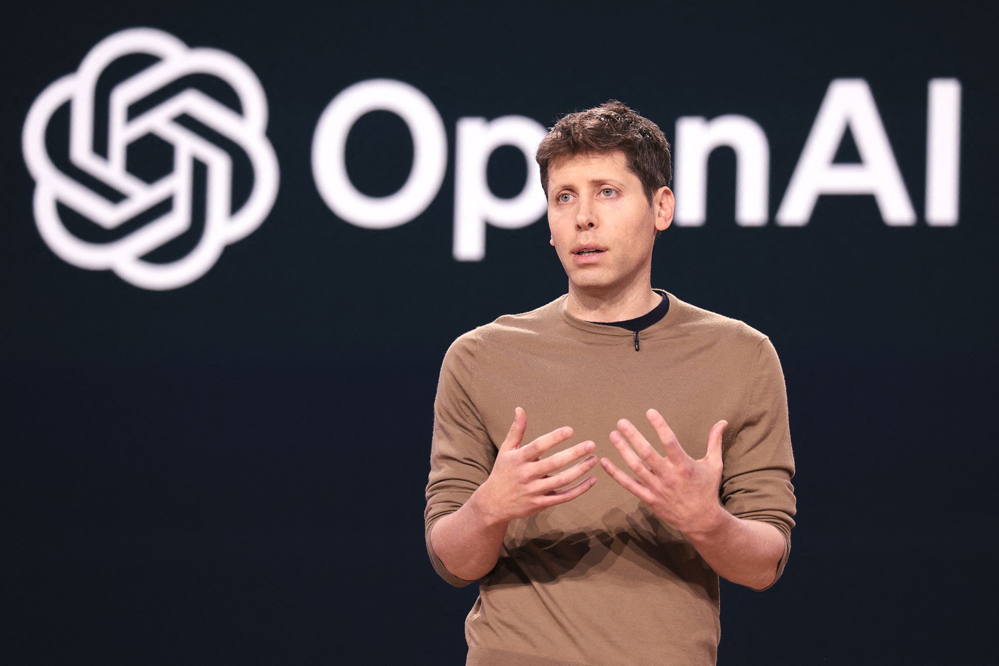 <i>Jason Redmond/AFP/Getty Images via CNN Newsource</i><br/>OpenAI CEO Sam Altman speaks during a conference in Seattle on May 21