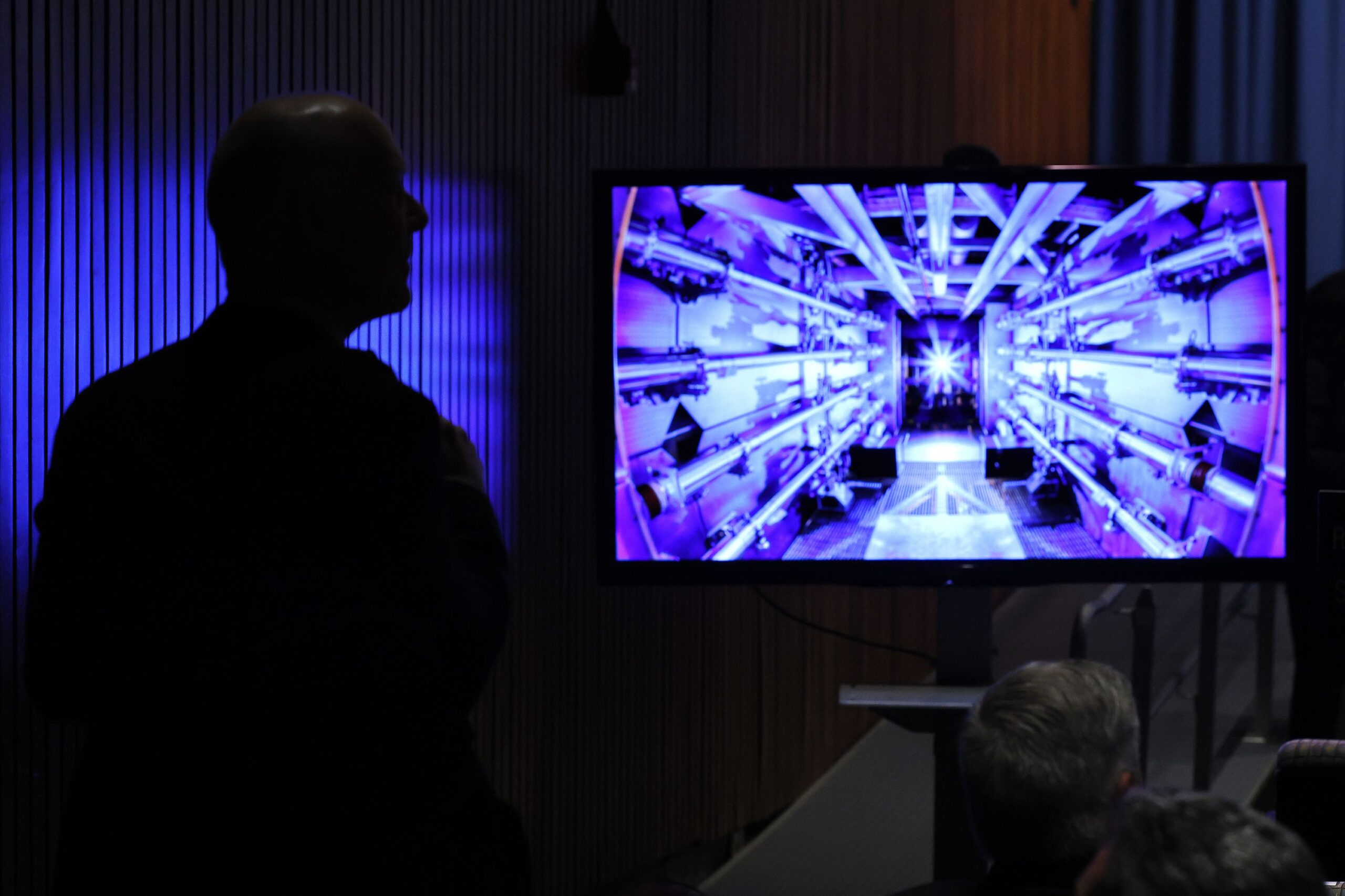 <i>Chip Somodevilla/Getty Images via CNN Newsource</i><br/>Guests await the beginning of a news conference with then-Energy Secretary Jennifer Granholm at the Department of Energy headquarters to announce a breakthrough in fusion research on December 13