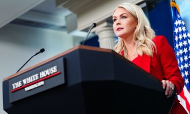 White House press secretary Karoline Leavitt speaks with reporters in the James Brady Press Briefing Room at the White House