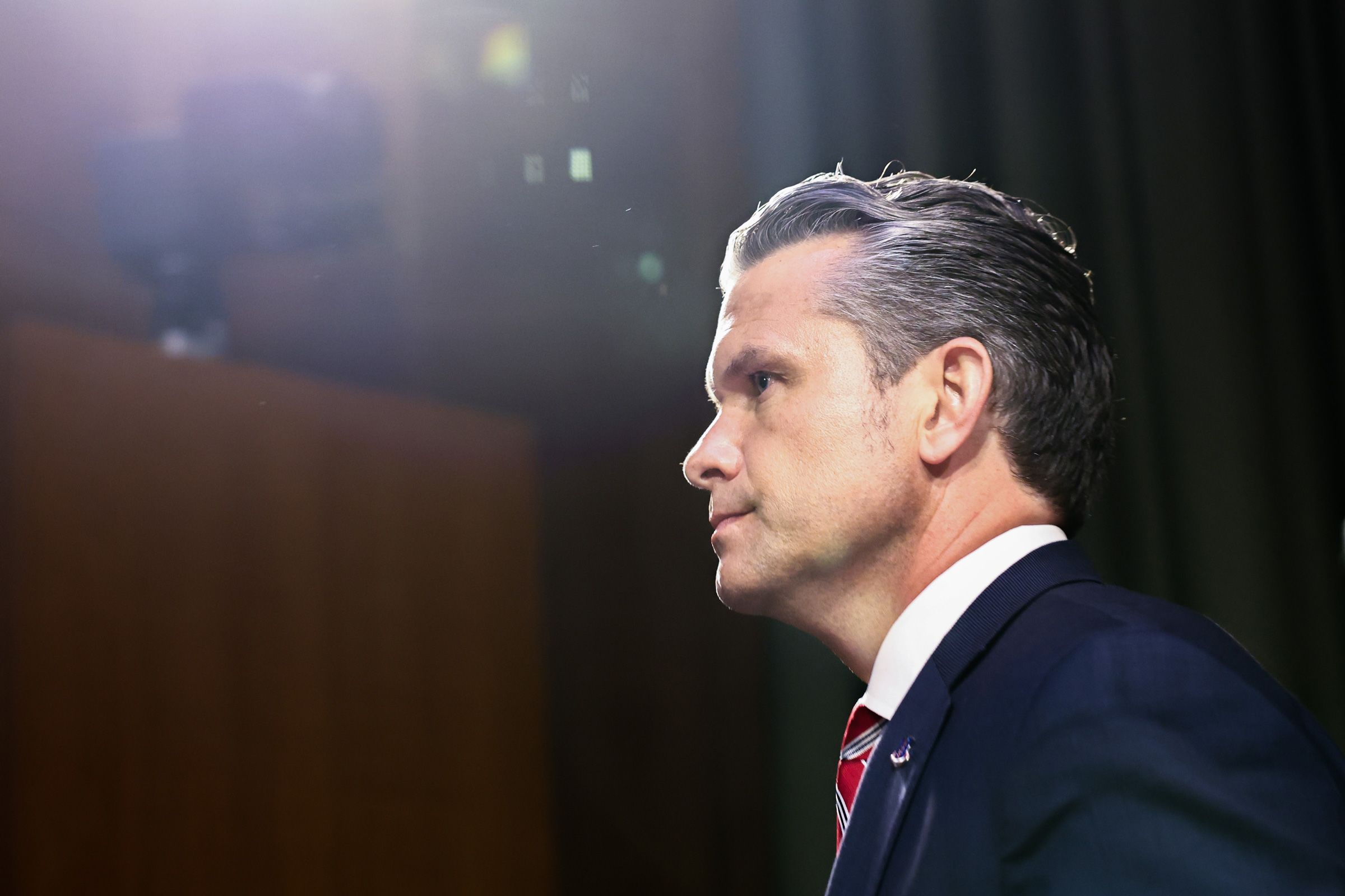 <i>Finn Gomez/Getty Images via CNN Newsource</i><br/>U.S. Secretary of War Pete Hegseth leaves after testifying during a Senate Appropriations Committee hearing in the Dirksen Senate Office Building on Capitol Hill on July 21
