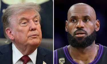 President Donald Trump and LeBron James are pictured in a split image. Trump suggested that basketball superstar LeBron James might be “a racist