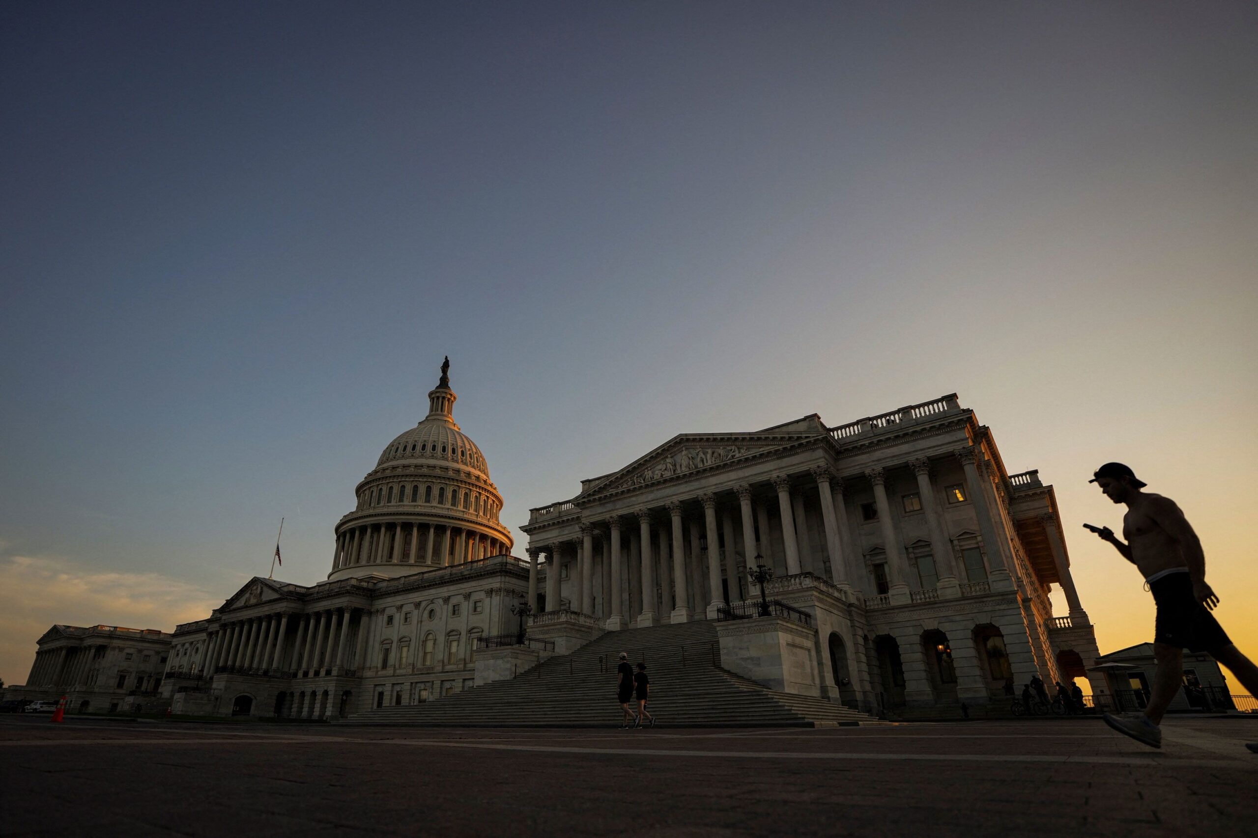 Sunlight falls on the US Capitol in Washington, DC, on July 13.