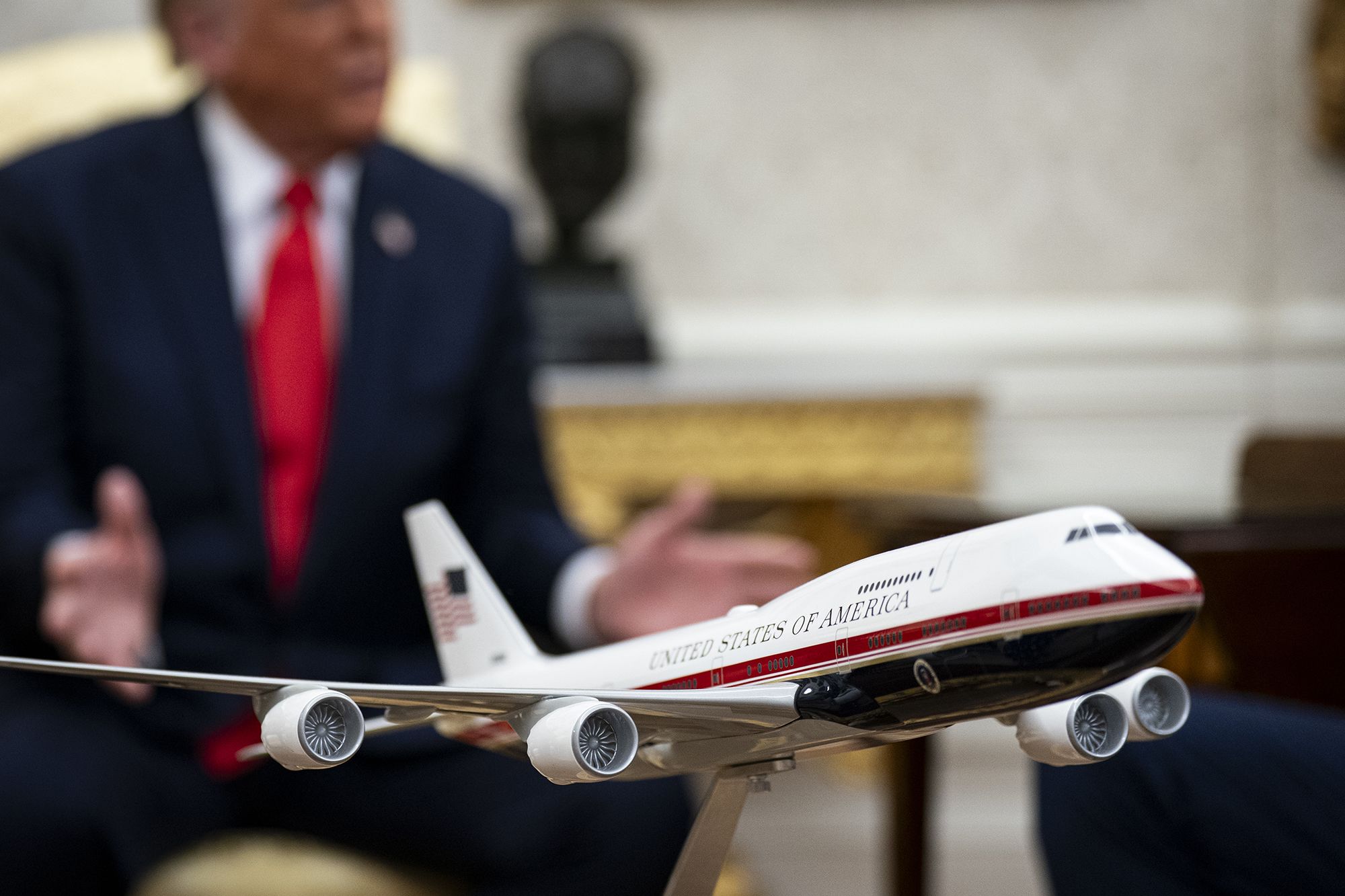 <i>Al Drago/The Washington Post/Getty Images via CNN Newsource</i><br/>A proposed model of the new Boeing Air Force One