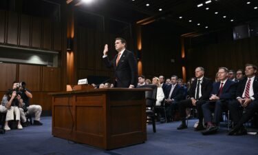 Acting US Attorney General Todd Blanche is sworn in before a Senate Judiciary Committee hearing on his nomination on Capitol Hill on July 15.