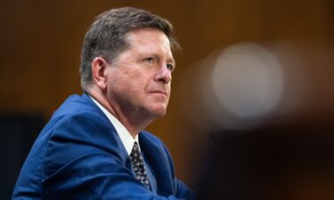 Jay Clayton appears before the Senate Intelligence Committee during his confirmation hearing on Capitol Hill