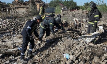 More damage is seen in the village of Radushne near the city of Kryvyi Rih on July 30.