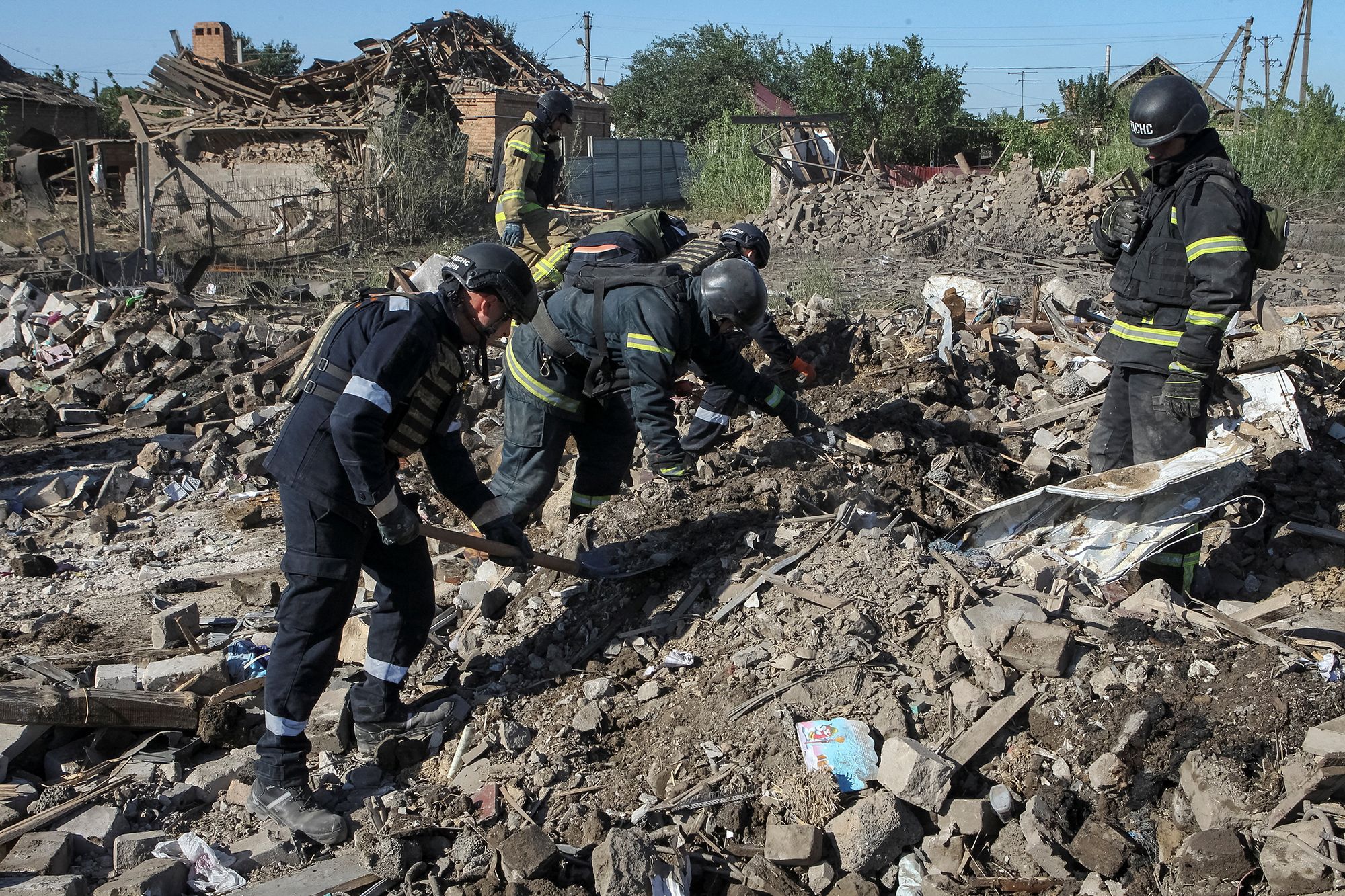 <i>Reuters via CNN Newsource</i><br/>More damage is seen in the village of Radushne near the city of Kryvyi Rih on July 30.