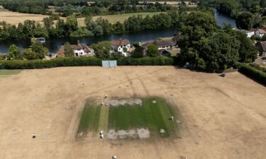 The contrast between the scorched grass dominating the landscape and the greenery England is used to is stark.