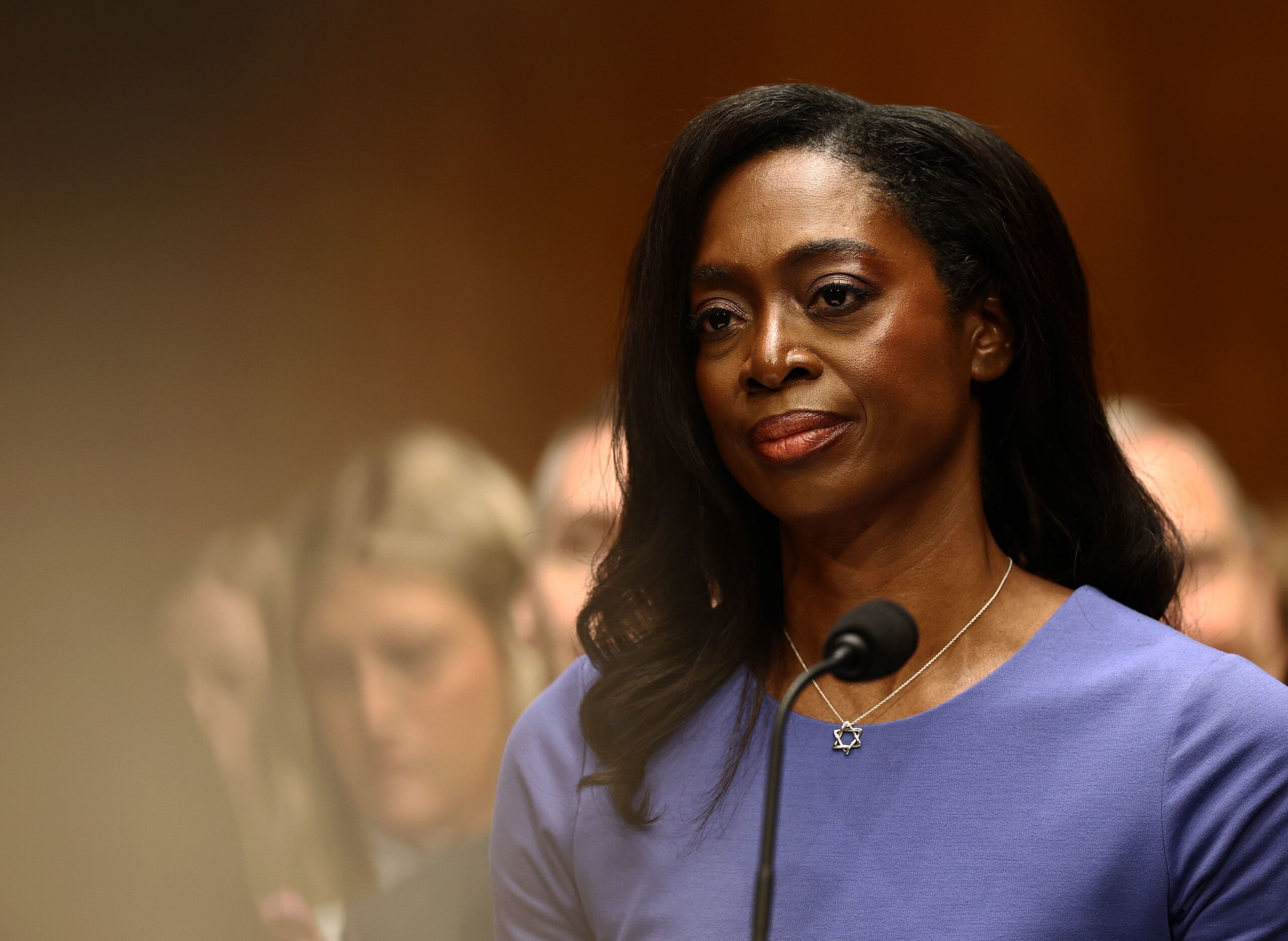 <i>Finn Gomez/Getty Images via CNN Newsource</i><br/>Erica Schwartz attends her nomination hearing to become Director Of the Centers for Disease Control and Prevention with the Senate Health
