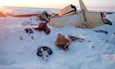 This image released by the National Transportation Safety Board shows the wreckage of the Bering Air commuter plane that crashed on February 6