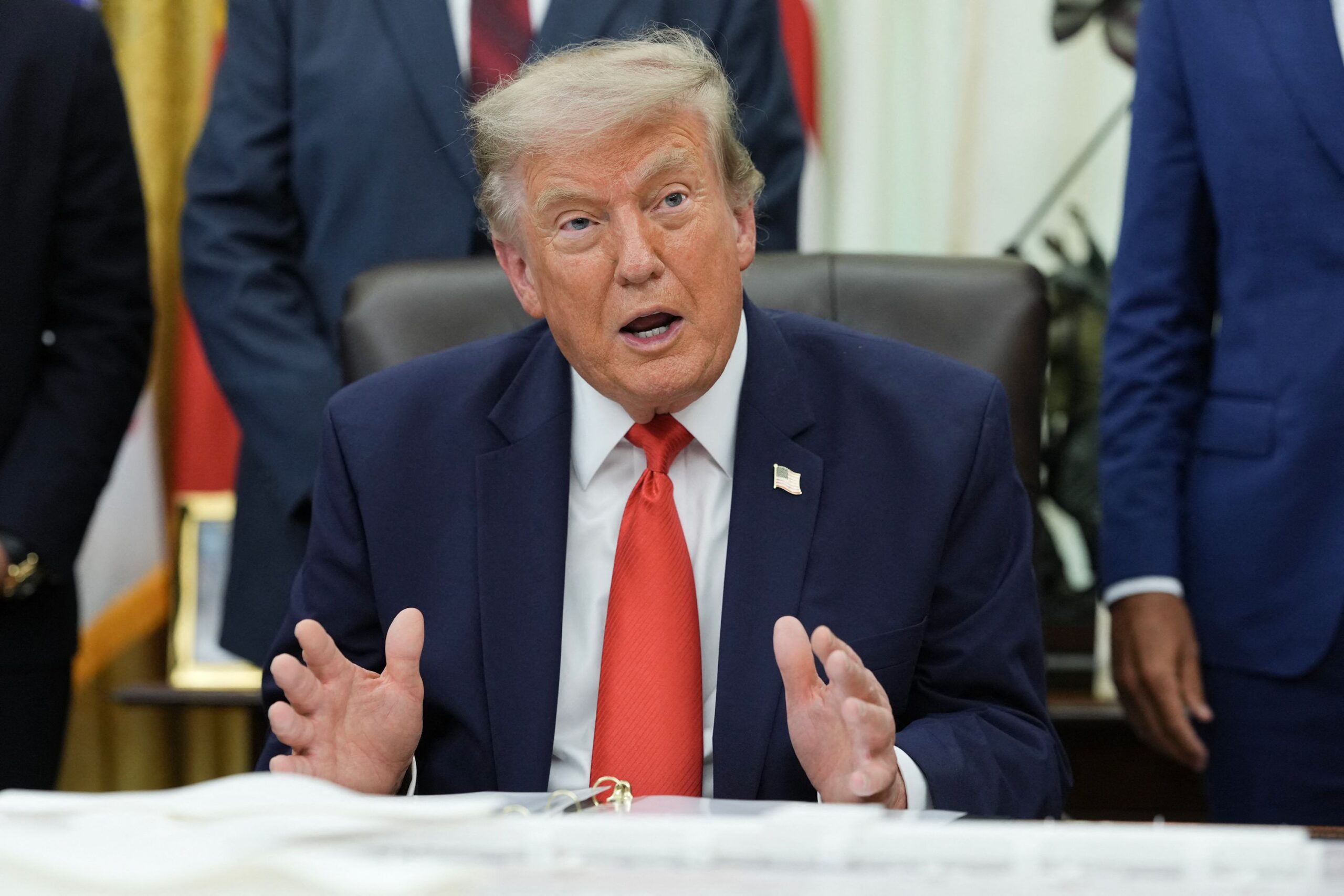 <i>Ken Cedeno/AFP/Getty Images via CNN Newsource</i><br/>President Donald Trump