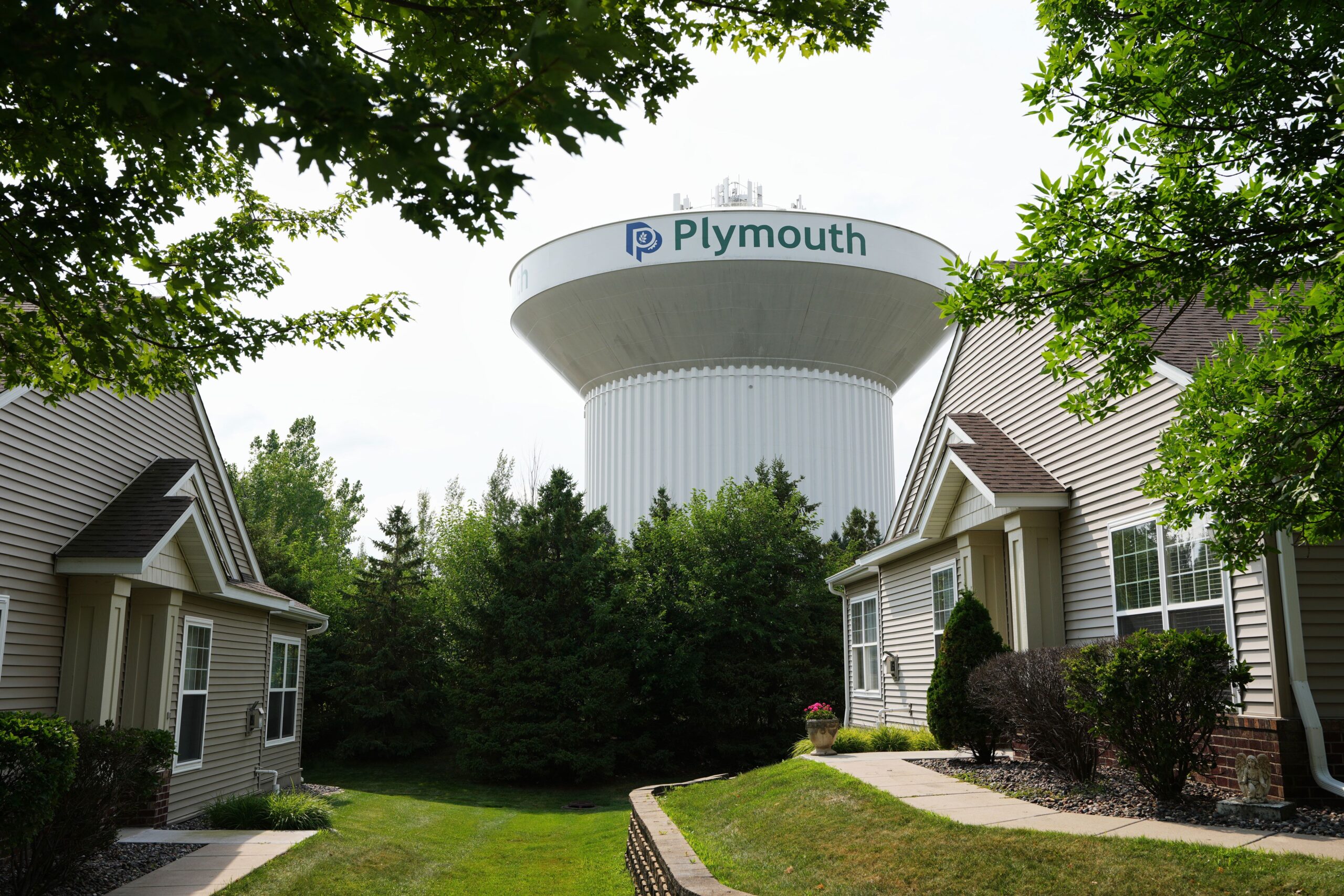 <i>Ellen Schmidt/AP via CNN Newsource</i><br/>A water tower is seen Thursday