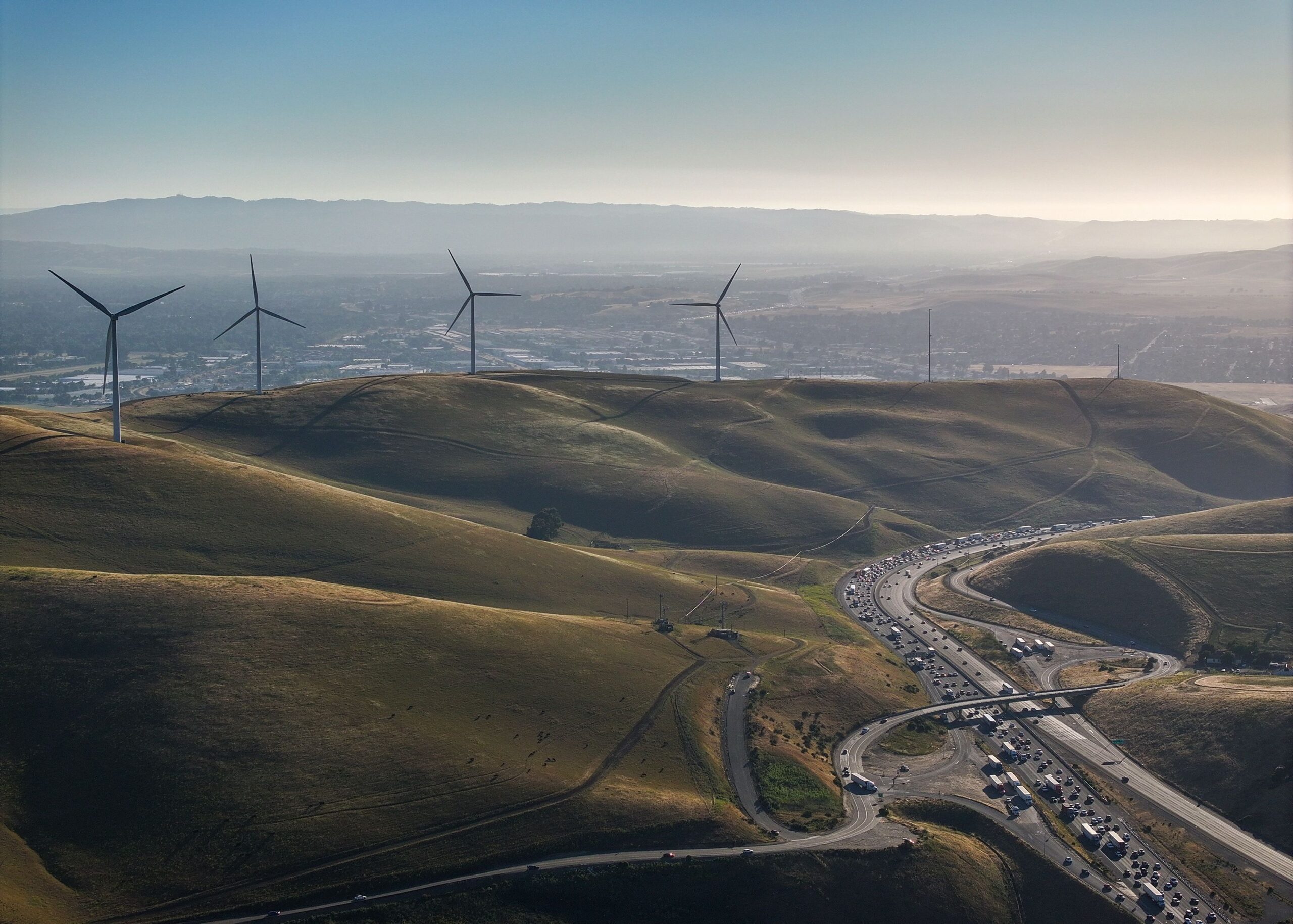 <i>Tayfun Coskun/Anadolu/Getty Images via CNN Newsource</i><br/>A view of wind turbines at the Altamont Pass Wind Resource Area in Livermore