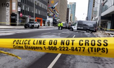 This file photo shows police action at Yonge St. in Toronto in December 2025.