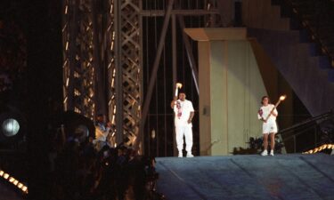 Muhammad Ali lights the Olympic cauldron during the Opening Ceremony of the 1996 Atlanta Summer Olympics.