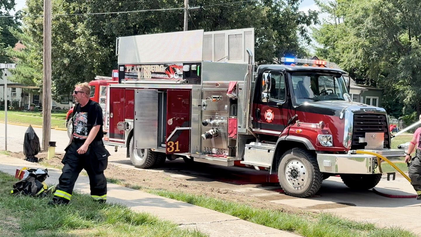 Fire crews responding to a structure fire 