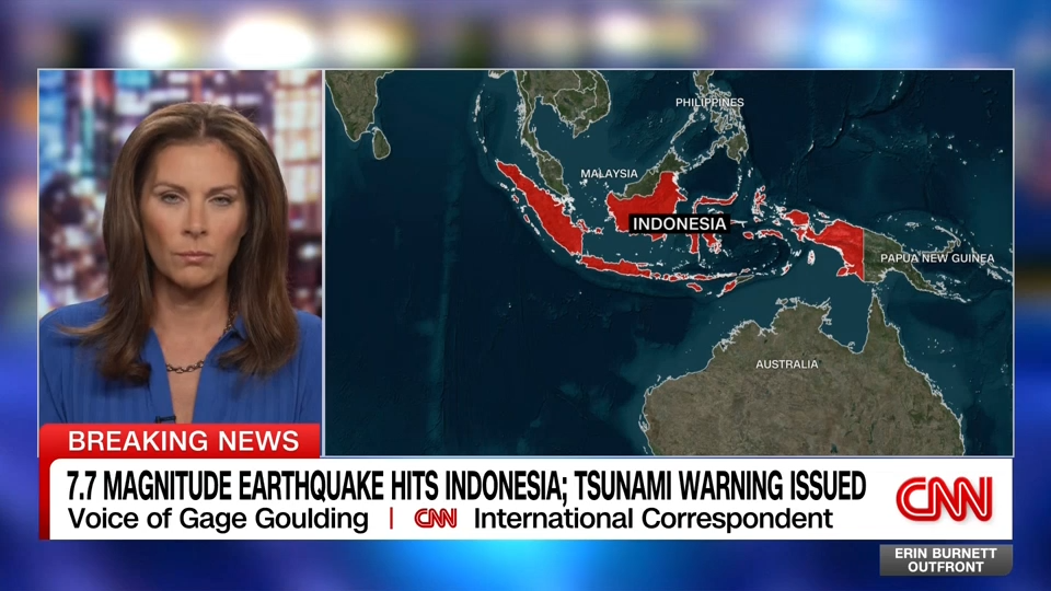 <i>CNN via CNN Newsource</i><br/>Indonesia has issued a local tsunami warning after a 7.7 magnitude earthquake struck near the center of the archipelago nation on August 15.