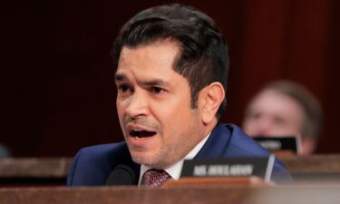 Rep. Jimmy Gomez speaks during a House Select Intelligence Committee hearing on March 19.