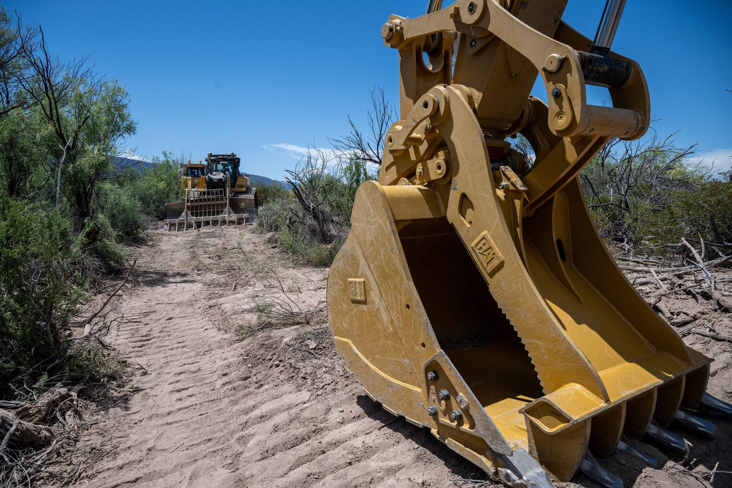 <i>Ronaldo Schemidt/AFP/Getty Images via CNN Newsource</i><br/>Heavy machinery is seen inside Big Bend National Park in southern Texas