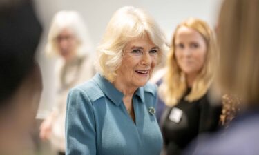 Queen Camilla pictured during the visit to the cancer support center in January 2024.