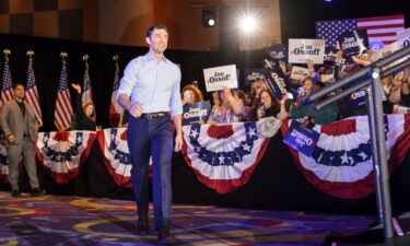 US Senator Jon Ossoff of Georgia arrives at a re-election campaign event in Atlanta in February.