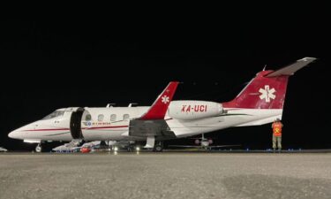 A photo of a Med Jets plane that crashed into a Philadelphia neighborhood last year