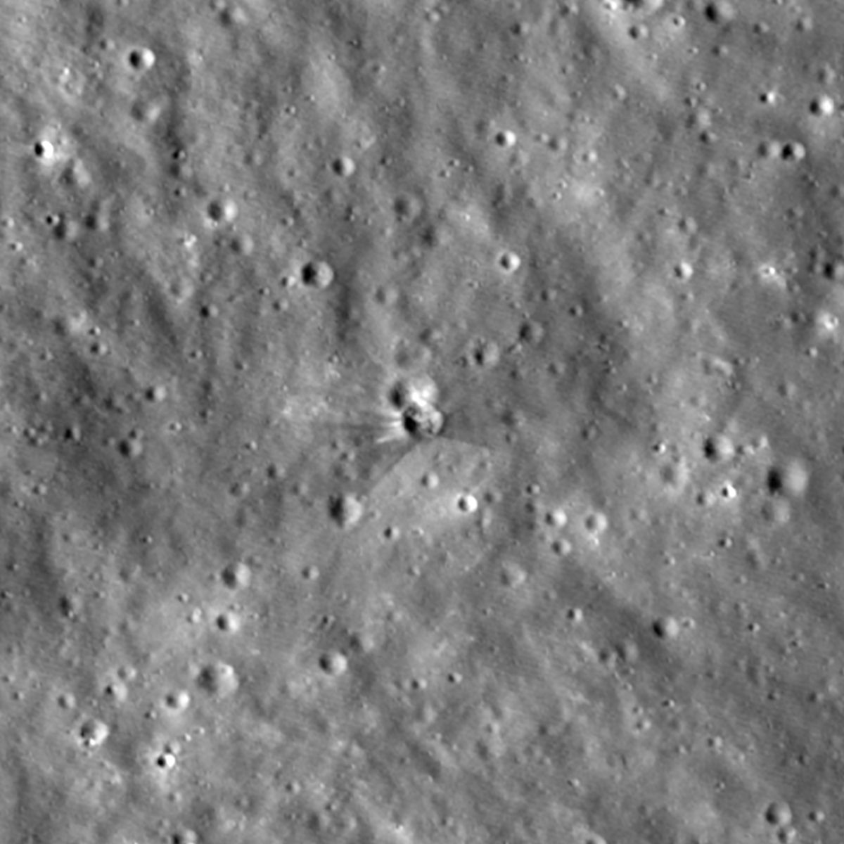 <i>NASA Goddard/Intuitive Machines via CNN Newsource</i><br/>After view of the crater formed after a Falcon 9 upper stage struck the moon’s surface on August 5. These images were taken between August 11 and 12 by the Narrow-Angle Camera on NASA’s Lunar Reconnaissance Orbiter.