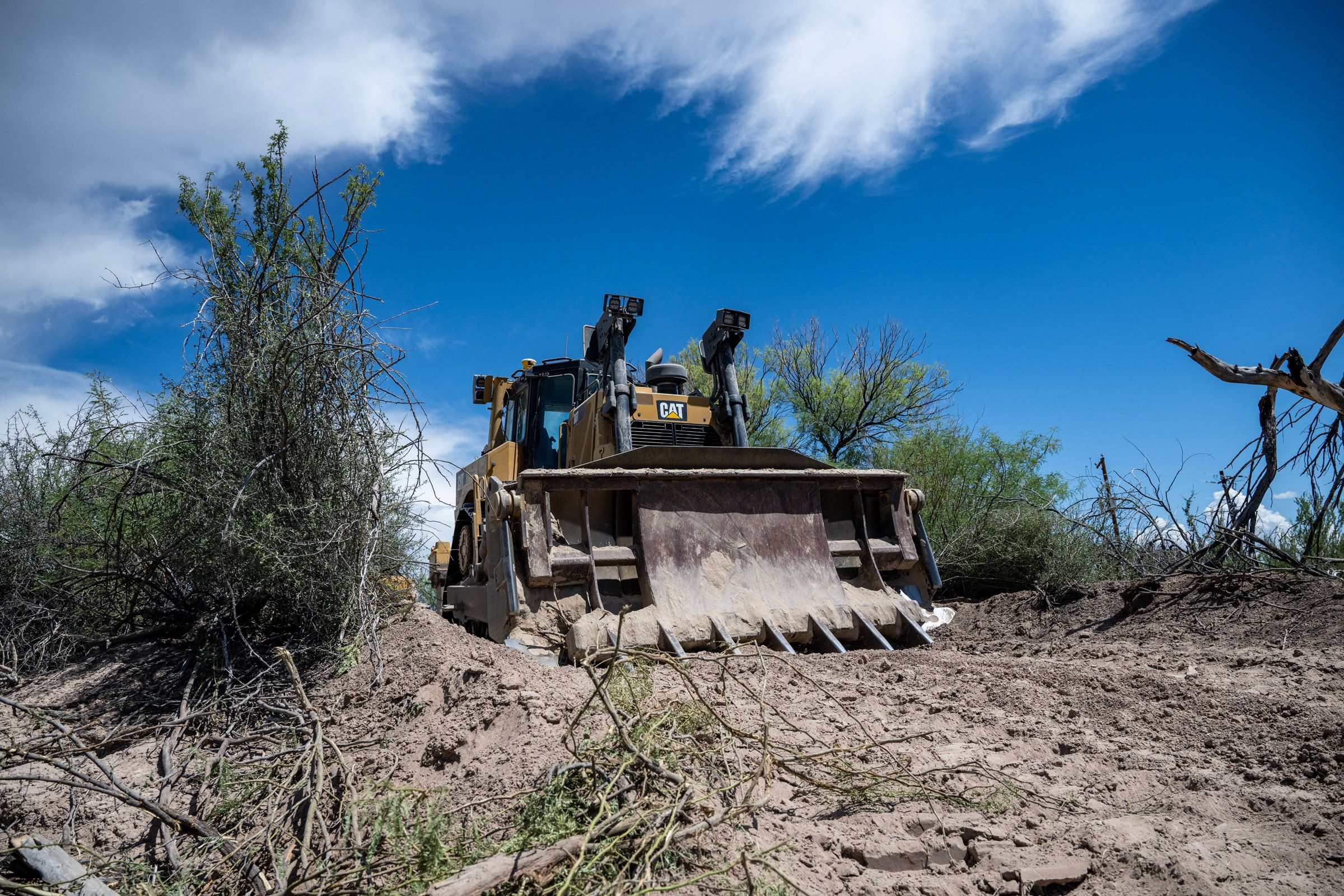 <i>Ronaldo Schemidt/AFP/Getty Images via CNN Newsource</i><br/>Heavy machinery is seen inside Big Bend National Park in southern Texas