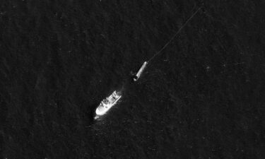 The SpaceX Starship is seen floating in the Indian Ocean after splashdown on Friday