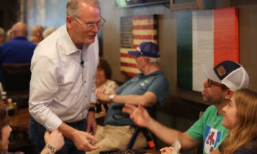 Adam Hamilton speaks during a campaign stop at Celtic Fox in Topeka