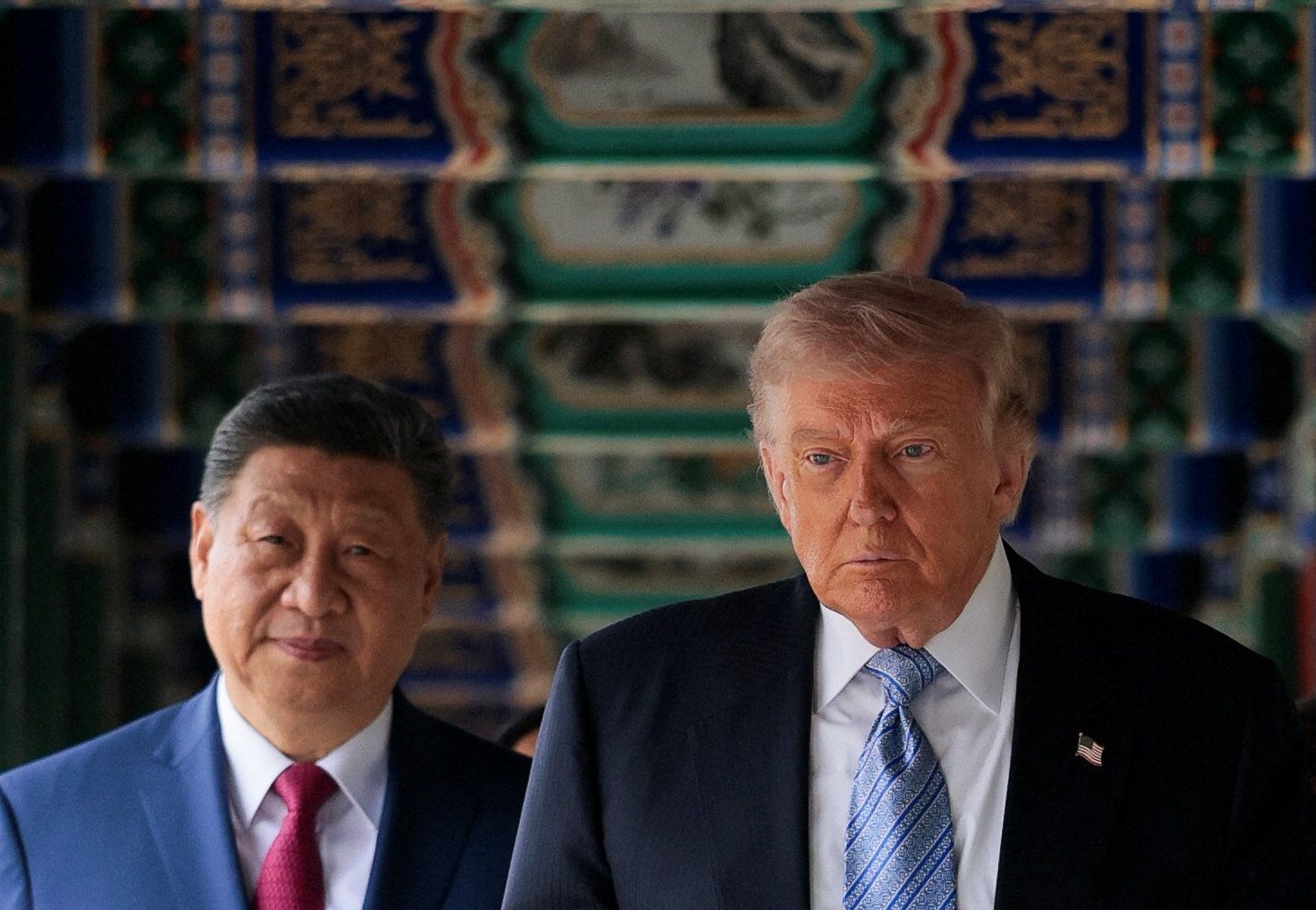<i>Evan Vucci/Reuters via CNN Newsource</i><br/>US President Donald Trump walks through Zhongnanhai Garden with Chinese leader Xi Jinping in Beijing