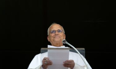 Pope Leo XIV holds his Sunday Angelus prayer from his studio overlooking St. Peter's Square on August 2