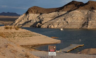 The recently extended Echo Bay launch ramp accommodates lower water levels at Lake Mead near Overton