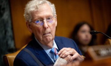 Sen. Mitch McConnell is seen during a budget hearing at the Dirksen Senate Office Building on May 19.