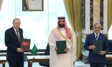 Turkish President Tayyip Erdogan is received by Saudi Crown Prince Mohammed bin Salman
