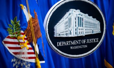 Signage at the Department of Justice in Washington